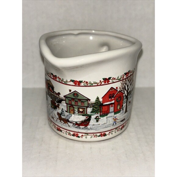 RUSS BERRIE AND CO VTG Creamer And Sugar Bowl w/ Lid “A Christmas Remembered” - Picture 12 of 16